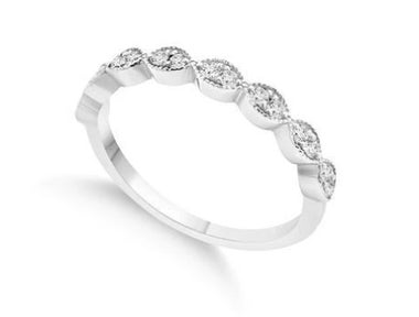 9K White Gold Ladies Stackable Rings With 0.22Ct F Vs1 Diamonds