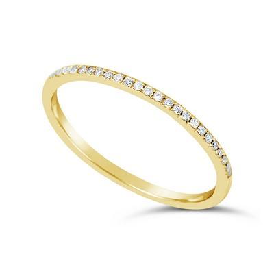 9k Yellow gold Stacker ring with claw set diamond 0.10ct