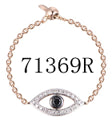 9K Rose gold Diamond Evil Eye chain ring