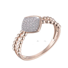 9K Rose Gold Diamond Ring Cross Over