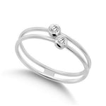 9k white gold ladies Dress ring 0.06