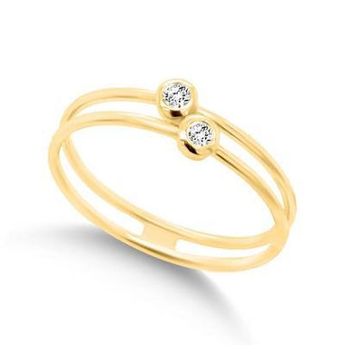 9k ladies yellow gold Dress RIng 0.06