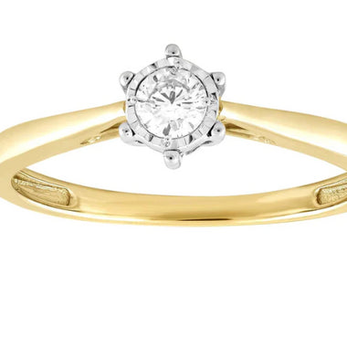 Ring with 0.15ct Diamond in 9K Yellow Gold