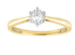 Ring with 0.15ct Diamond in 9K Yellow Gold