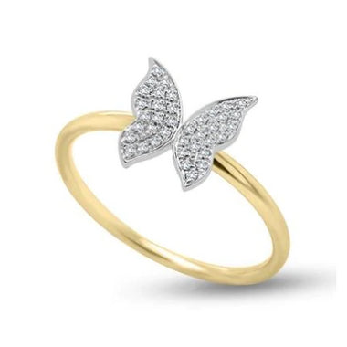 9K yellow gold Magical Secrets collection butterfly Ring