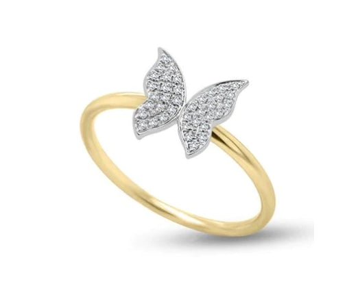 9K yellow gold Magical Secrets collection butterfly Ring