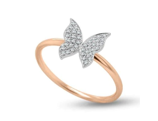 9K Rose gold Magical Secrets collection butterfly Ring