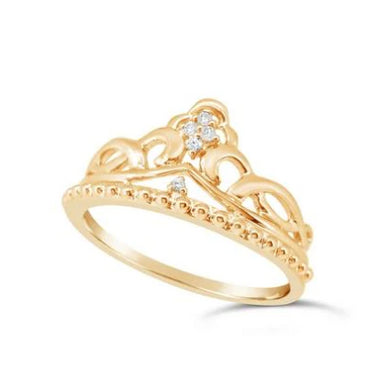 9k yellow gold Diamond set princess ring 5RD0.04