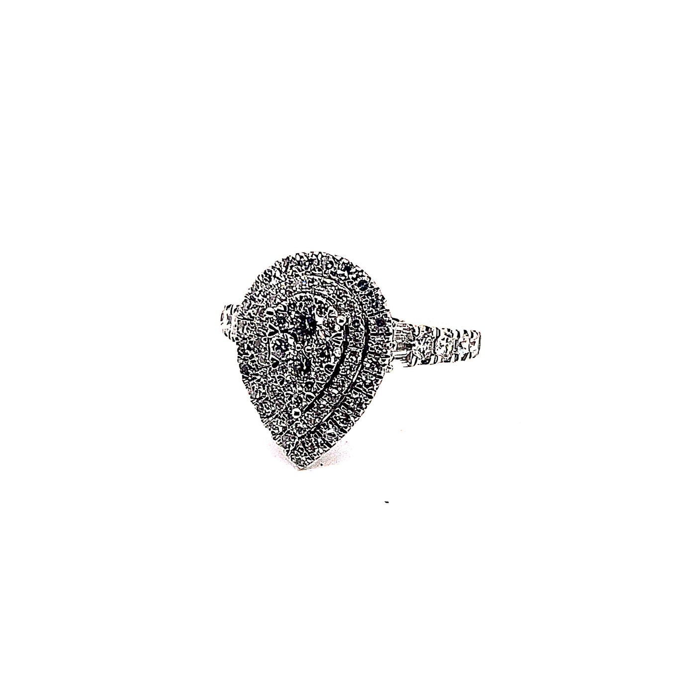 18K W/G Pear Shaped Diamond Engagement Ring 1.00Ct