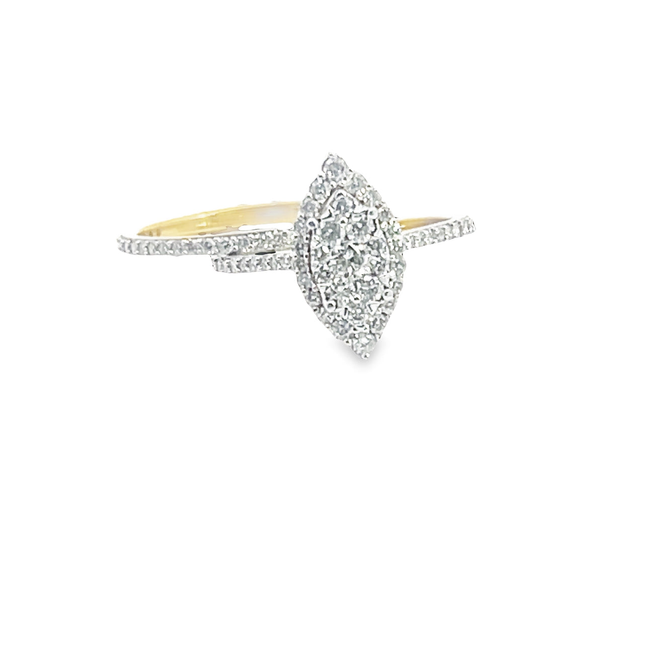 Elegant Marquee Diamond bridal Engagement Ring”
