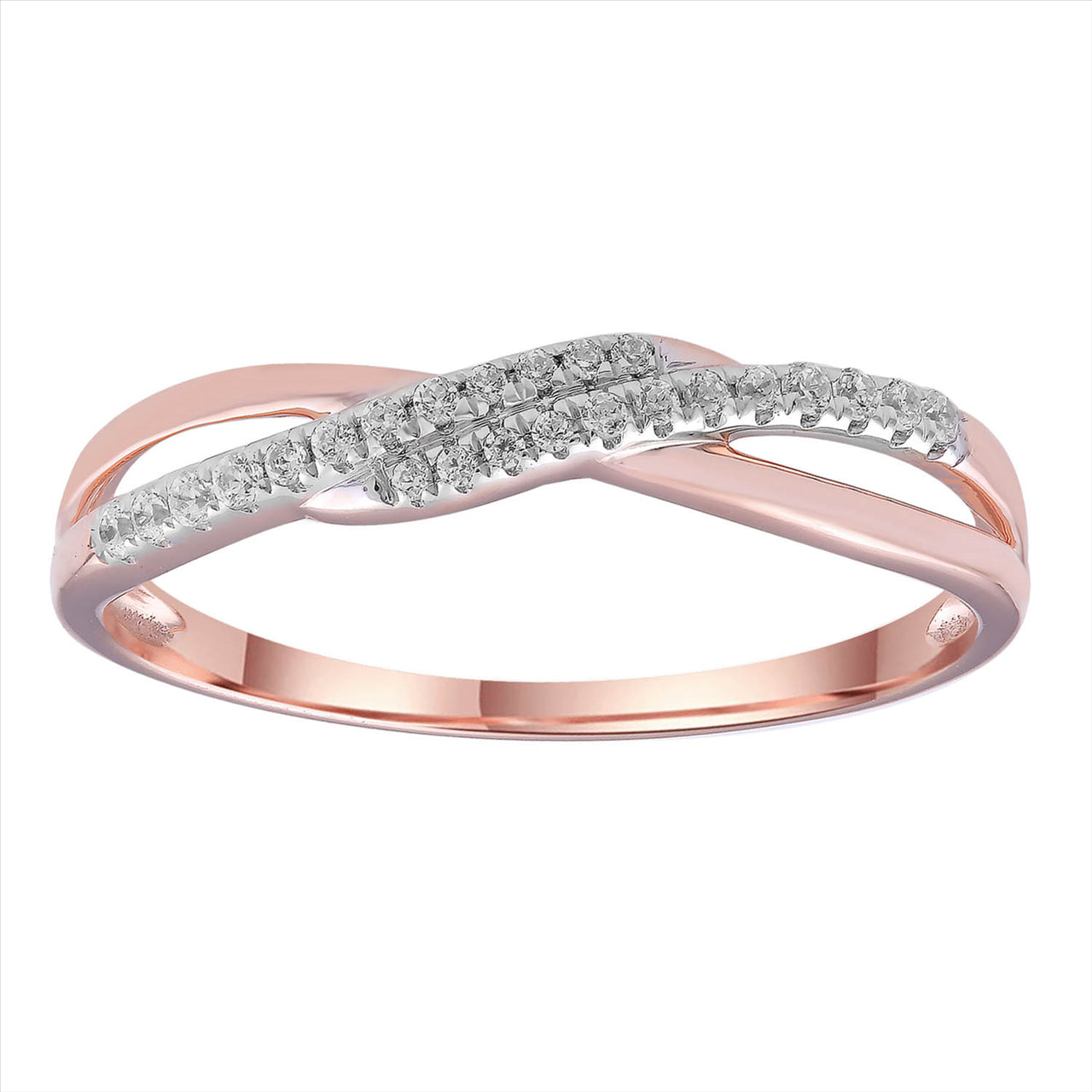 9K ROSE GOLD 0.10CT HI I1 DIAMOND RING