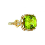 Royal Collection 14ct Yellow Gold Peridot and Diamond Ring