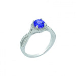 Royal Collection 14ct White Gold Diamond and Tanzanite Ring