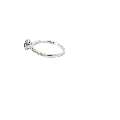The Elganza Saphire Ring Exclusive Hand Crafted In 28K White Gold Australian Saphire and Diamonds