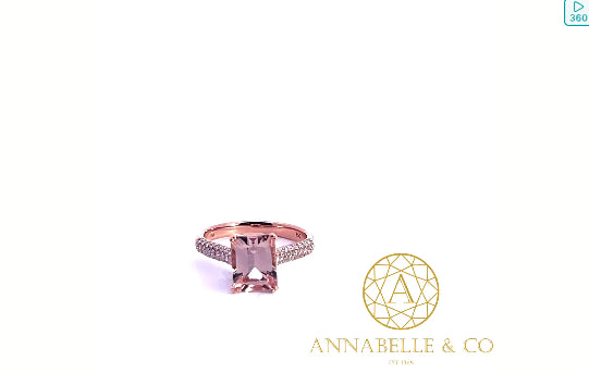 The Mildred, A Stunning 18K Rose Gold Morganite And Diamond Ring