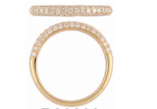 18k yellow gold pave set band 0.45CT diamonds