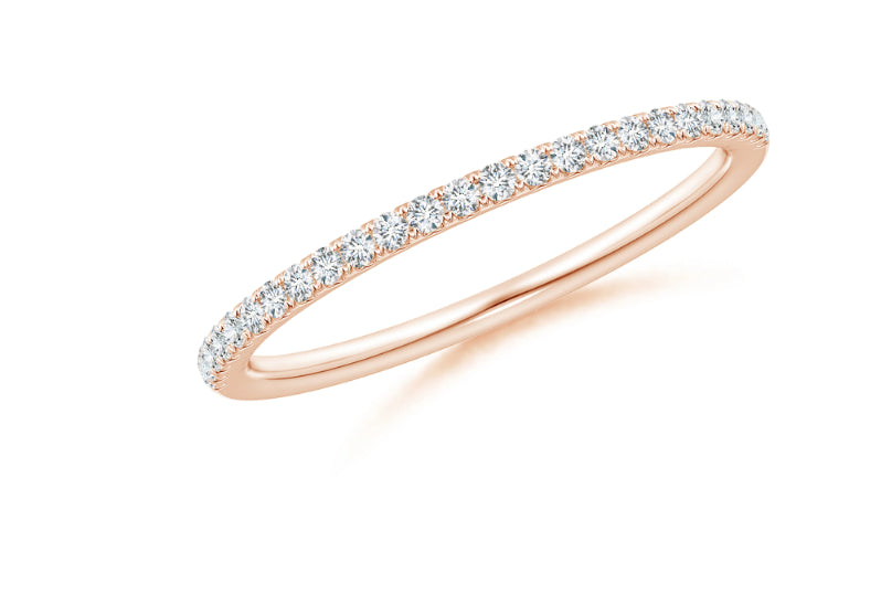 18K Rose Gold claw set band 0.13ct F vs1
