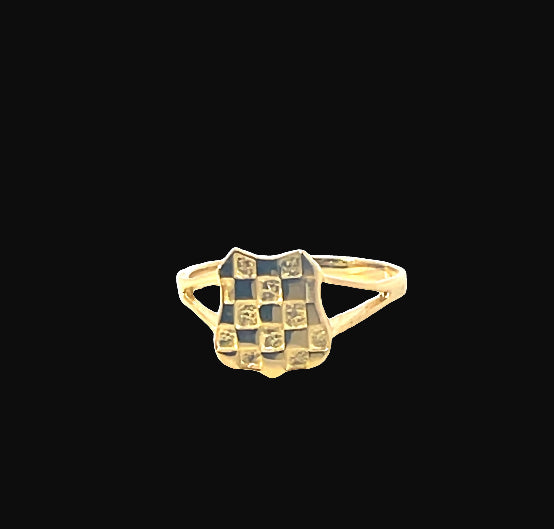 9K Yellow Gold Croatian Crest Ring small