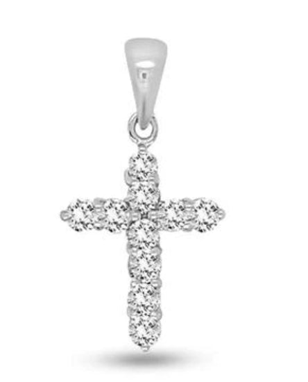 18k White gold Diamond cross 0.21ct F Vs1