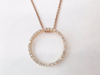 18K rose gold DIamond pendant 0.50ct 33RBC F VS1
