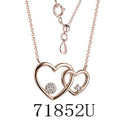 9k rose gold double heart necklace