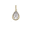 9K Yellow Gold Tear Drop Pendant 0.06CT