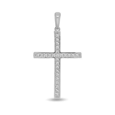 9K white gold DIamond Cross Diamond