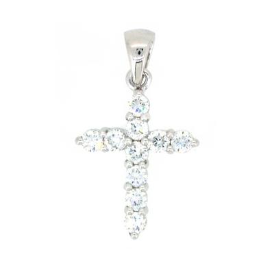 9K White gold DIamond cross 1CT F VS!