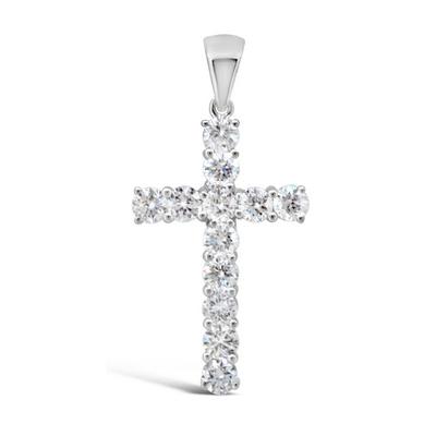 18K white Gold Diamond cross