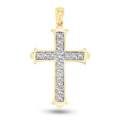 Sparkling diamond set cross pendant set in 18k yellow gold