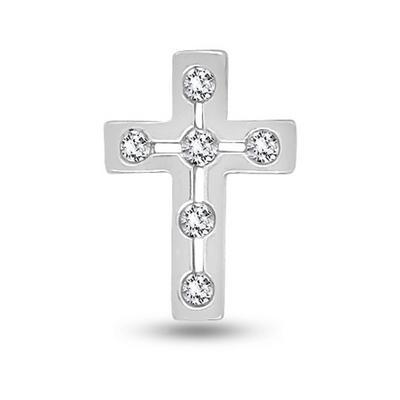 Sparkling diamond set cross pendant set in 18k White gold