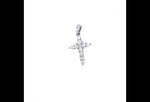 10K White Gold Cross With Diamonds On The Bail 0.48Ct