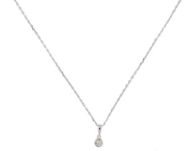 18K White Gold Diamond Necklace With 0.05Ct 45Cm