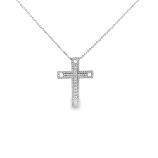 18ct white Gold Diamond cross