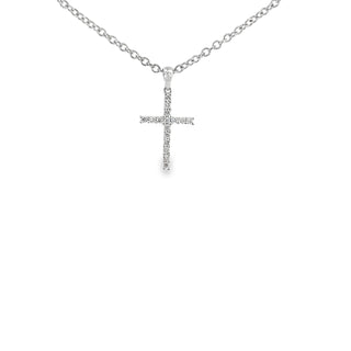 18K White Gold Cross 0.10