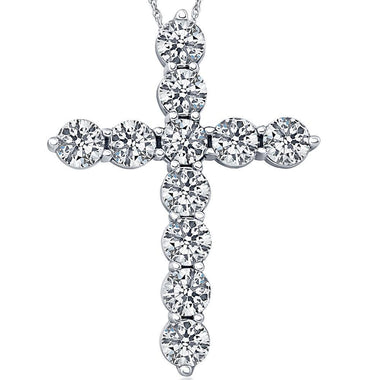 18K White Gold Diamond Cross 0.53Ct