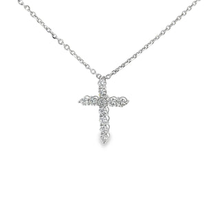 18K White Gold Diamond Cross 2Ct