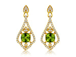 Royal Collection 14ct Yellow Gold Peridot and Diamond Pendant.