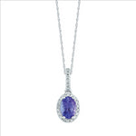 Royal Jewellery 14K White Gold Diamond & Tanzanite 0.84ct Pendant