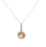 14 Yellow Gold Diamond And Citrine Neckalce With 0.11Ct Diamonds