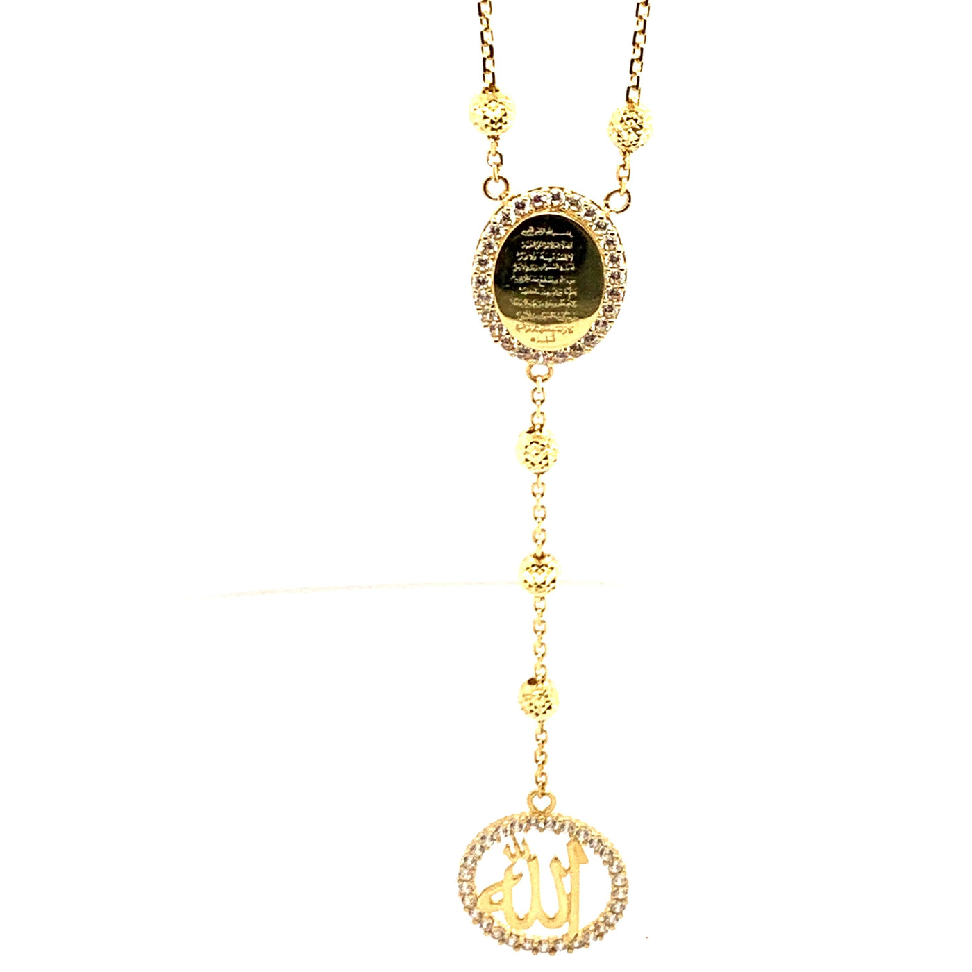 18K yellow gold Alah rosary necklace