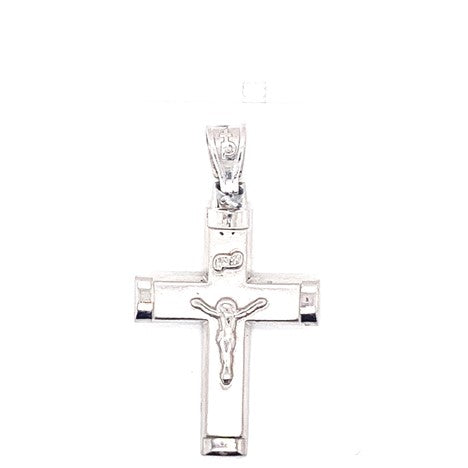 18k White gold cross