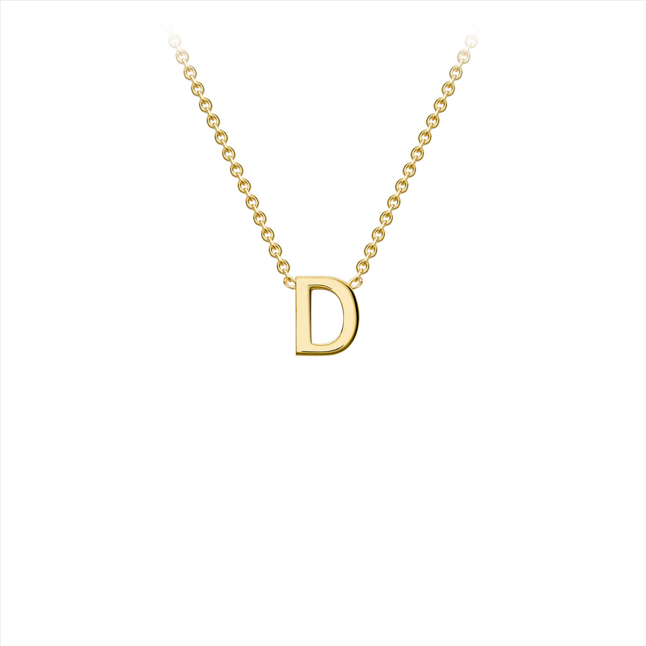 9K Yellow gold intial Z attached to chain 38cm+5cmPetite