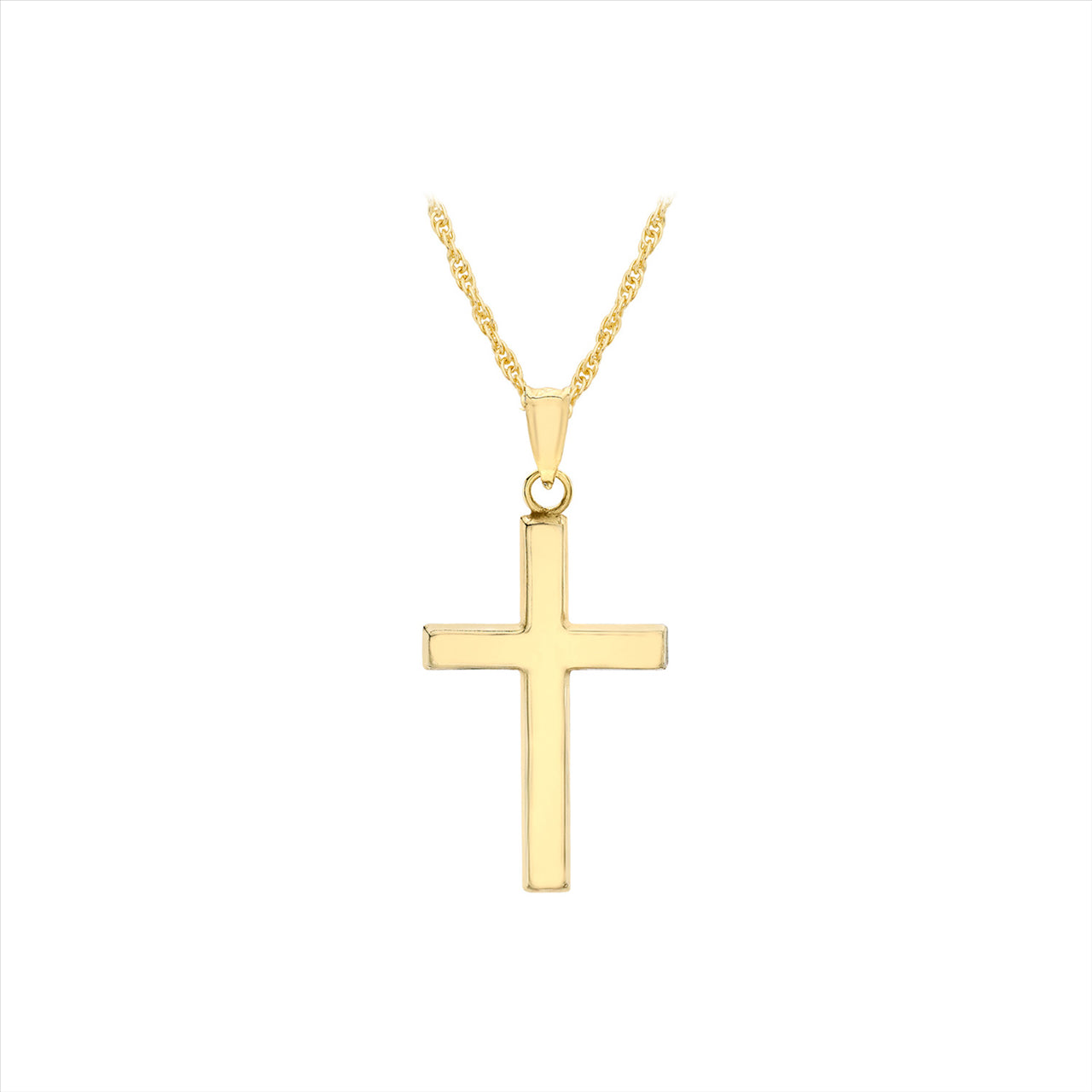 9K YLW GOLD CROSS PENDANT and chain