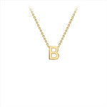 9K Yellow gold intial B attached to chain 38cm+5cmPetite