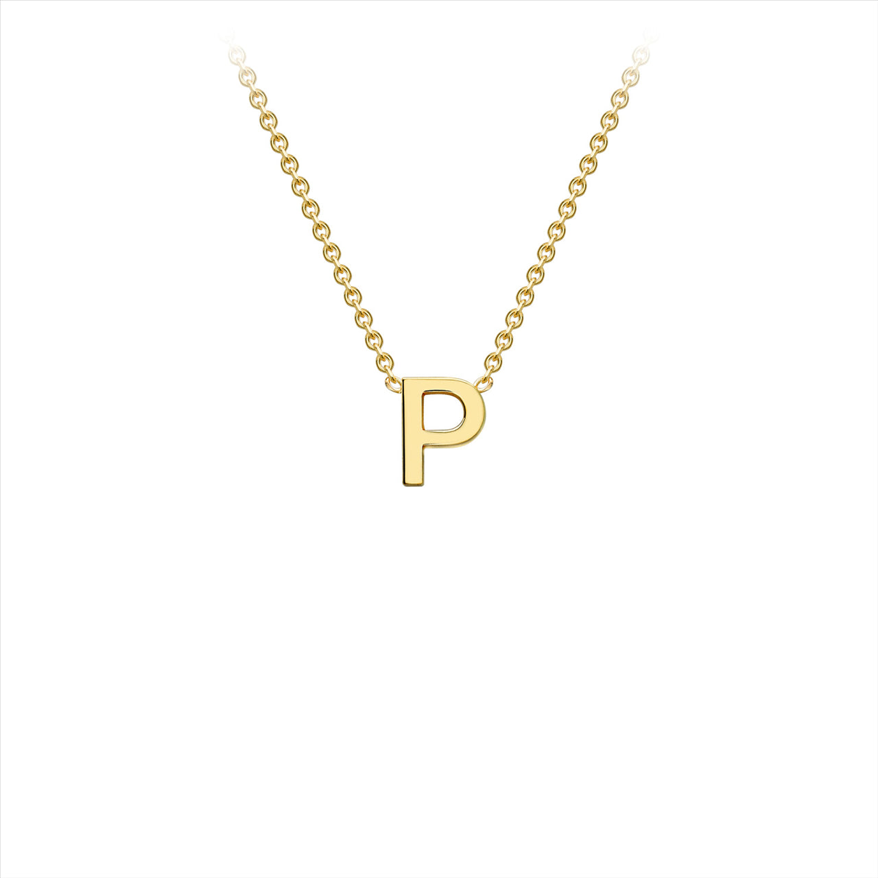 9K YLW GOLD INITIAL 'P' N/L 38+5cm