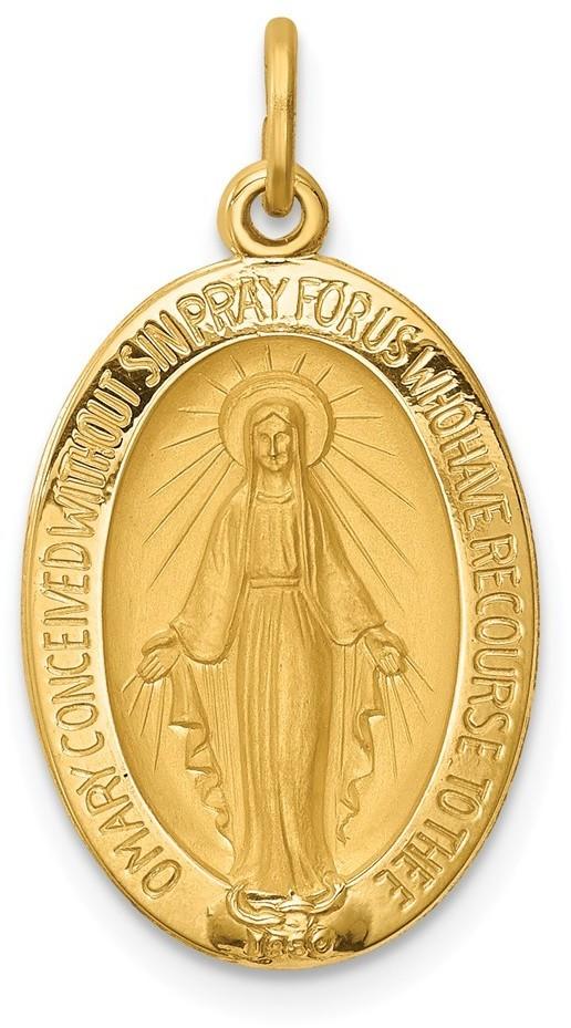 9K Yellow Miraculous Mary Medal