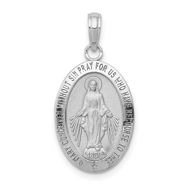 9K White Gold Miraculous Mary