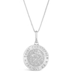 9K White Gold Saint Christopher Medallion