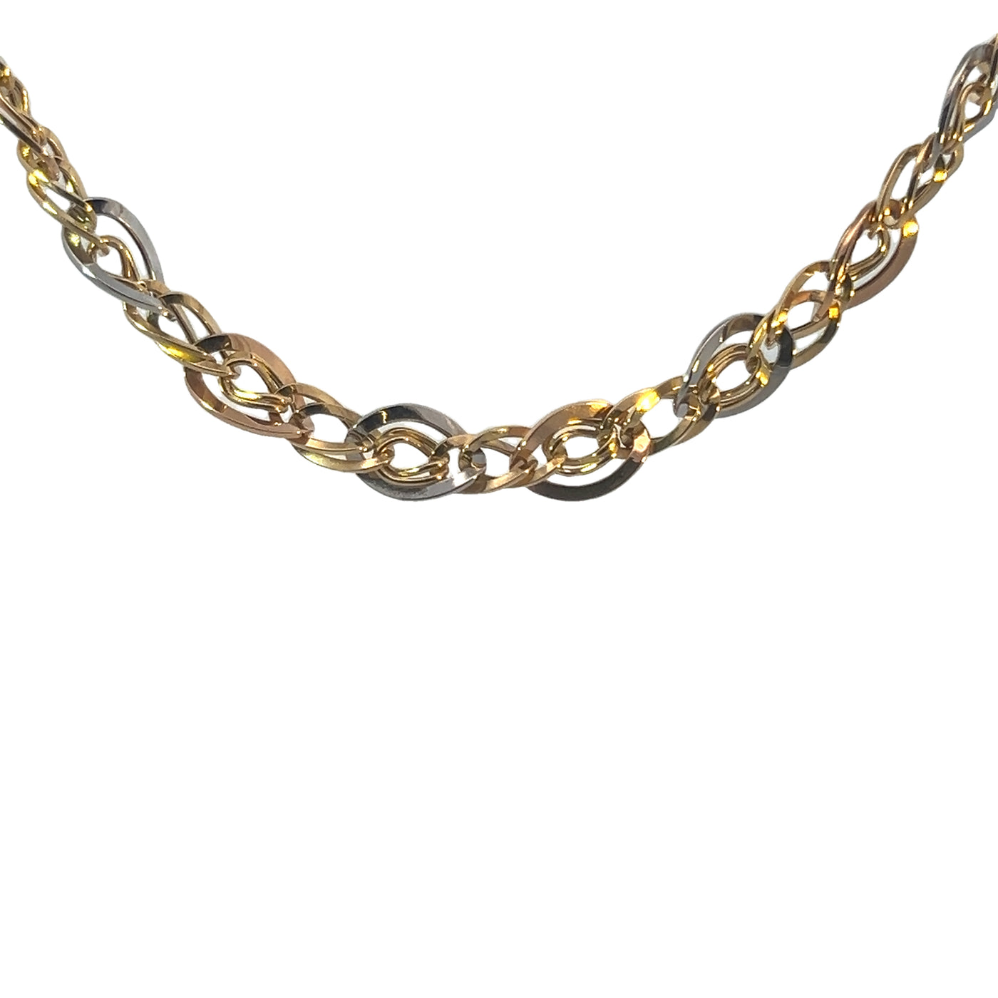 18K three tone necklace